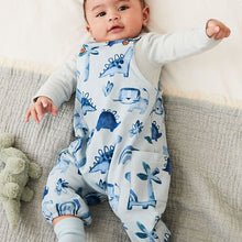 Load image into Gallery viewer, Pale Blue Jersey Baby Dungarees And Bodysuit (0mths-18mths)