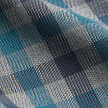 Load image into Gallery viewer, Grey/Blue Gingham Regular Fit Easy Iron Long Sleeve Single Cuff Oxford Shirt With Button Down Collar