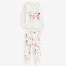 Load image into Gallery viewer, Pink/Ecru White Fairy 3 Pack Long Sleeve Printed Pyjamas (12mths-8yrs)