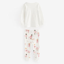 Load image into Gallery viewer, Pink/Ecru White Fairy 3 Pack Long Sleeve Printed Pyjamas (12mths-8yrs)