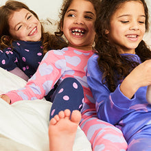 Load image into Gallery viewer, Pink/Purple Heart, Spot And Star Pyjamas 3 Pack (12mths-8yrs)