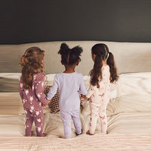 Load image into Gallery viewer, Purple/White Bunny 3 Pack Long Sleeve Printed Pyjamas (12mths-7yrs)