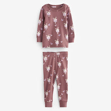 Load image into Gallery viewer, Purple/White Bunny 3 Pack Long Sleeve Printed Pyjamas (12mths-7yrs)