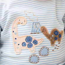 Load image into Gallery viewer, Blue Dinosaur Baby Top and Leggings 2 Piece Set (0-18mths)