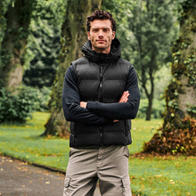 Load image into Gallery viewer, Black Shower Resistant Padded Hooded Gilet