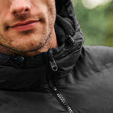 Load image into Gallery viewer, Black Shower Resistant Padded Hooded Gilet