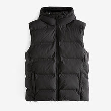 Load image into Gallery viewer, Black Shower Resistant Padded Hooded Gilet