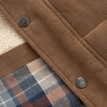 Load image into Gallery viewer, Tan Brown Borg Collared Corduroy Panel Gilet