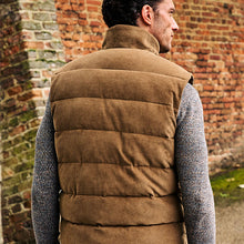 Load image into Gallery viewer, Tan Brown Borg Collared Corduroy Panel Gilet