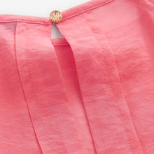 Load image into Gallery viewer, Coral Pink Volume Tie Sleeve Crew Neck Blouse