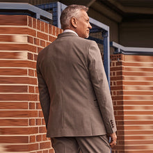 Load image into Gallery viewer, Taupe Natural Trimmed Herringbone Suit Jacket