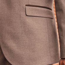 Load image into Gallery viewer, Taupe Natural Trimmed Herringbone Suit Jacket