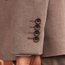 Load image into Gallery viewer, Taupe Natural Trimmed Herringbone Suit Jacket