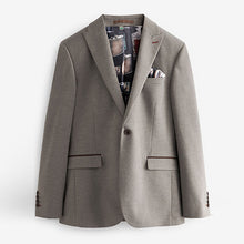 Load image into Gallery viewer, Taupe Natural Trimmed Herringbone Suit Jacket