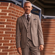 Load image into Gallery viewer, Taupe Natural Trimmed Herringbone Suit Jacket