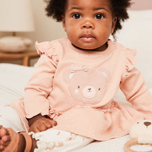 Load image into Gallery viewer, Rust Brown Bear Baby Top And Leggings Set