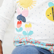 Load image into Gallery viewer, White/Blue Bumble Bee Baby Top And Leggings Set (0-18nths)