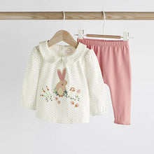 Load image into Gallery viewer, Pink Bunny Baby Top And Leggings Set (0-18mths)