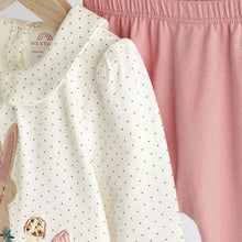 Load image into Gallery viewer, Pink Bunny Baby Top And Leggings Set (0-18mths)