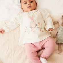 Load image into Gallery viewer, Pink Bunny Baby Top And Leggings Set (0-18mths)