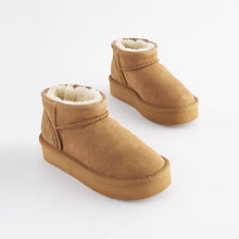 Load image into Gallery viewer, Tan Brown Warm Lined Water Repellent Suede Pull-On Boots (Older Girls)