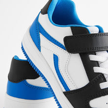 Load image into Gallery viewer, White/Blue Elastic Lace Trainers (Older Boys)