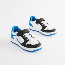 Load image into Gallery viewer, White/Blue Elastic Lace Trainers (Older Boys)
