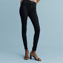 Load image into Gallery viewer, Black Power Stretch Denim Leggings