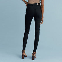 Load image into Gallery viewer, Black Power Stretch Denim Leggings