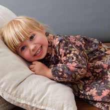 Load image into Gallery viewer, Chocolate Floral Print Cotton Shirt Dress (3mths-4-5yrs)