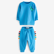 Load image into Gallery viewer, Blue Dinosaur Character Sweatshirt and Jogger Set (3mths-6yrs)