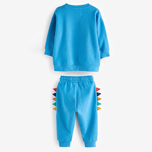Load image into Gallery viewer, Blue Dinosaur Character Sweatshirt and Jogger Set (3mths-6yrs)