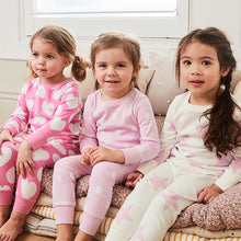 Load image into Gallery viewer, Pink/White Heart, Spot And Star Pyjamas 3 Pack (9mths-8yrs)