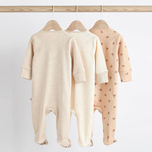 Load image into Gallery viewer, Neutral Baby Two Way Zip 100% Cotton Sleepsuits 3 Pack