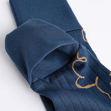 Load image into Gallery viewer, Navy/Tan Bear Baby Footless Zipped 100% Cotton Sleepsuits 3 Pack (0mths-2yrs)