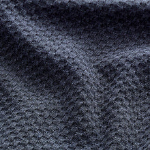 Load image into Gallery viewer, Navy Textured Long Sleeve Zip Neck Jumper