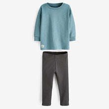 Load image into Gallery viewer, Blue Long Sleeve T-Shirt and Leggings Set (3mths-6yrs)