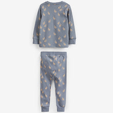 Load image into Gallery viewer, Blue Dinosaur Print 100% Cotton Long Sleeve 3 Pack Pyjamas Set (9mths-6yrs)