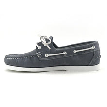 Load image into Gallery viewer, Men's Boat Shoes Nubuck Blue Nubuck Leather