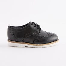 Load image into Gallery viewer, Black Leather Brogue Shoes (Younger Boys)