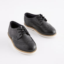 Load image into Gallery viewer, Black Leather Brogue Shoes (Younger Boys)