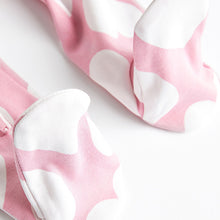 Load image into Gallery viewer, Pink/White Two Way Zip 100% Cotton Baby Sleepsuits 3 Pack