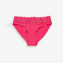 Load image into Gallery viewer, Pink/Purple/Cream High Leg Cotton and Lace Knickers 4 Pack