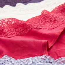 Load image into Gallery viewer, Pink/Purple/Cream High Leg Cotton and Lace Knickers 4 Pack