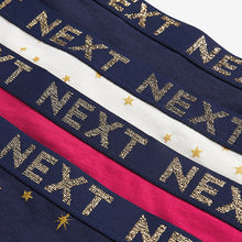 Load image into Gallery viewer, Sparkle Star Print Short Cotton Rich Logo Knickers 4 Pack