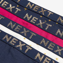 Load image into Gallery viewer, Sparkle Star Print High Leg Cotton Rich Logo Knickers 4 Pack