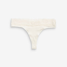 Load image into Gallery viewer, Pink/Purple/Cream Thong Cotton and Lace Knickers 4 Pack