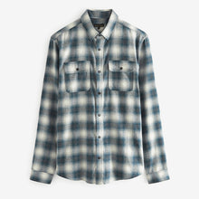 Load image into Gallery viewer, Grey/White Signature Brushed Flannel Check Shirt