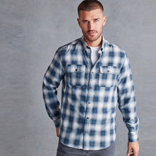Load image into Gallery viewer, Grey/White Signature Brushed Flannel Check Shirt