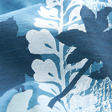 Load image into Gallery viewer, Blue Palm Placement Print V-Neck Cotton Bubble Hem Top